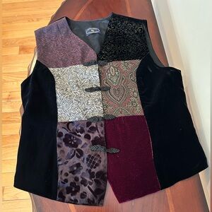 Vintage Chelsea Cambell Multicolor Patchwork Vest with Toggle Buttons 🇺🇸